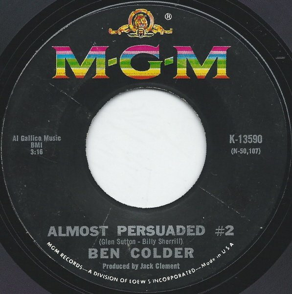 Ben Colder – Almost Persuaded #2 / Packets Of Pencils (1966, Vinyl