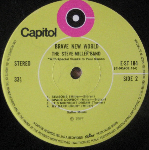 The Steve Miller Band - Brave New World | Capitol Records (E-ST 184) - 4