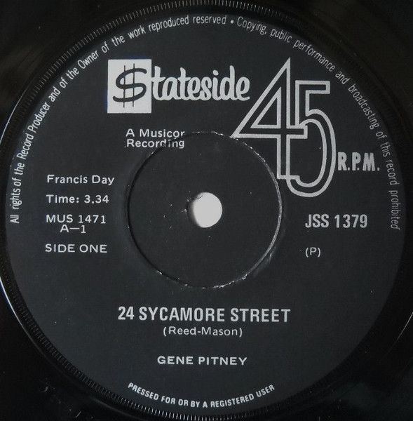 Gene Pitney 24 Sycamore Street 1973 Vinyl Discogs