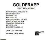 Goldfrapp - Felt Mountain | Releases | Discogs