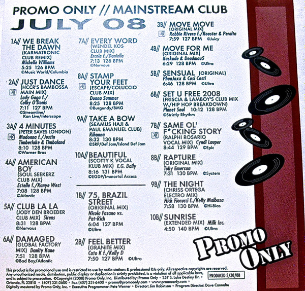 last ned album Various - Promo Only Mainstream Club July 08