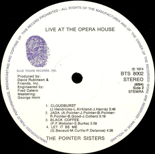 télécharger l'album The Pointer Sisters - Live At The Opera House
