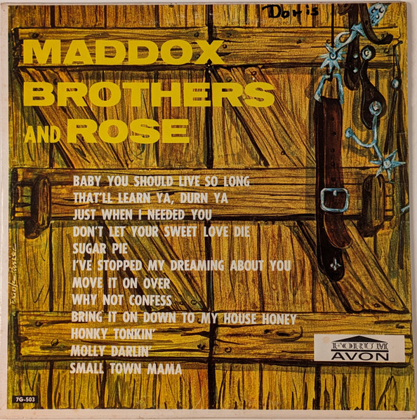 Maddox Brothers and Rose – Maddox Brothers And Rose (1962, Vinyl 