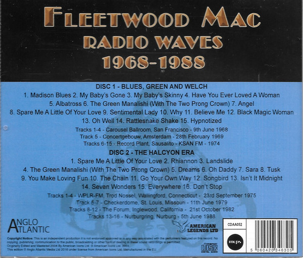 ladda ner album Download Fleetwood Mac - The Classic Broadcasts Fleetwood Mac Radio Waves 1968 1988 album