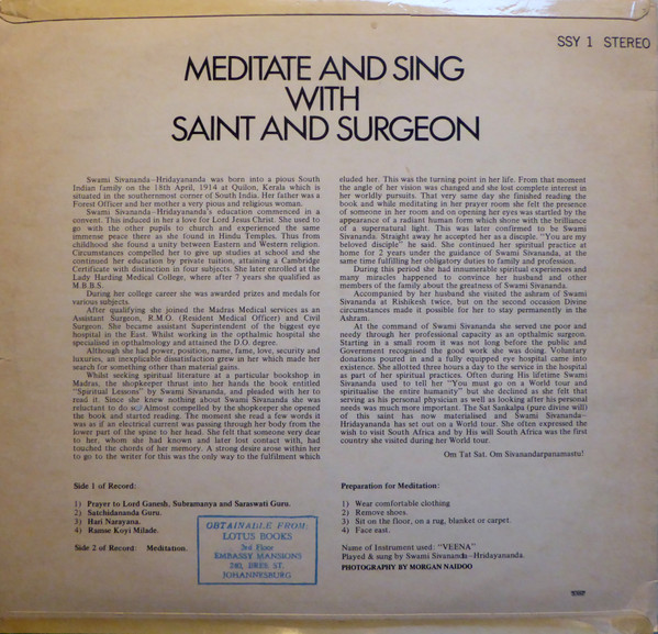 last ned album Swami SivanandaHridayananda - Meditate And Sing With Saint And Surgeon