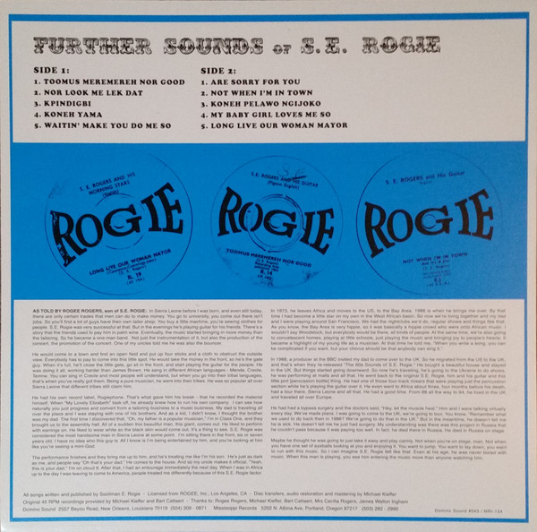 S. E. Rogie - Further Sounds Of S.E. Rogie | Domino Sound (DS-043) - 2