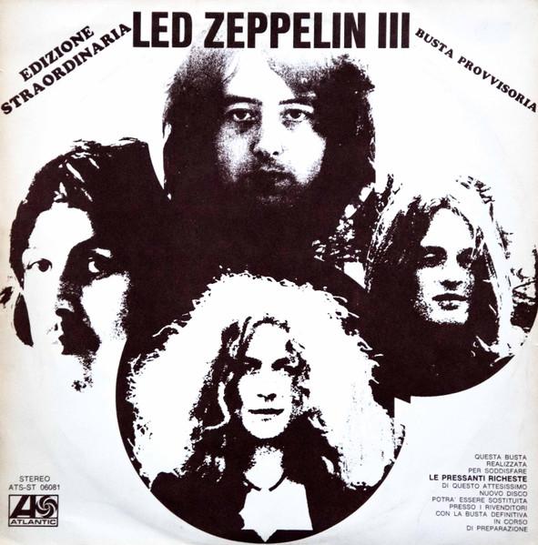 Led Zeppelin – Led Zeppelin III (1970, Provisional Sleeve, Vinyl