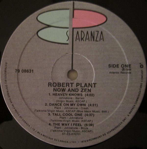 Robert Plant - Now And Zen | Es Paranza Records (79 08631) - 3