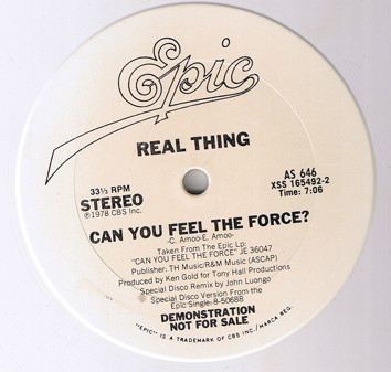 Real Thing – Can You Feel The Force? (1979, White, Vinyl) - Discogs