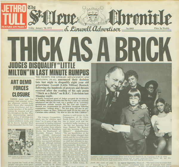 Jethro Tull – Thick As A Brick (2012, Remix, CD) - Discogs
