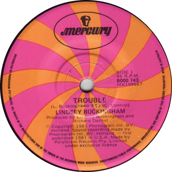 Lindsey Buckingham – Trouble (1981, Vinyl) - Discogs