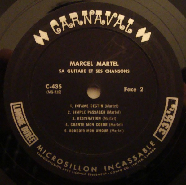 last ned album Marcel Martel - Sa Guitare Et Ses Chansons