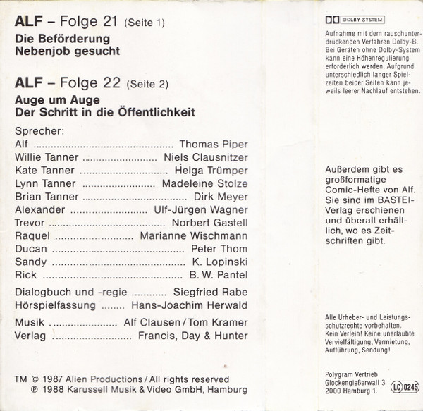 télécharger l'album Siegfried Rabe - ALF Folge 21 22