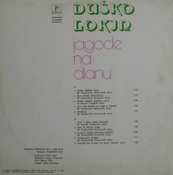 lataa albumi Duško Lokin - Jagode Na Dlanu