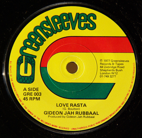 Gideon Jah Rubbaal – Love Rasta (1977, Vinyl) - Discogs