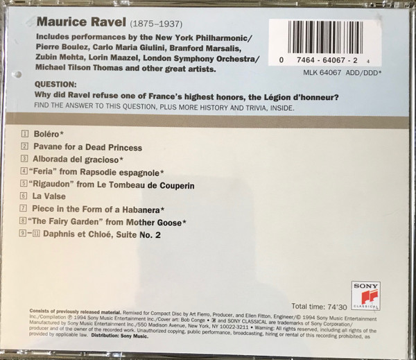 ladda ner album Various - Greatest Hits Maurice Ravel