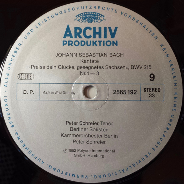 Album herunterladen Johann Sebastian Bach, Berliner Solisten, Kammerorchester Berlin, Peter Schreier - Die Weltlichen Kantaten Volume 1
