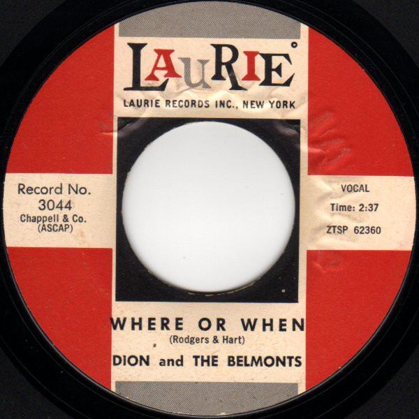 Dion And The Belmonts – Where Or When (1959, Vinyl) - Discogs