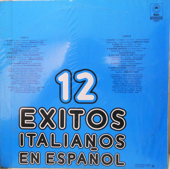 ladda ner album Various - 12 Exitos Italianos En Español