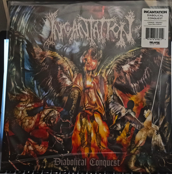 Incantation – Diabolical Conquest (2023, Blue [Aqua], Vinyl) - Discogs