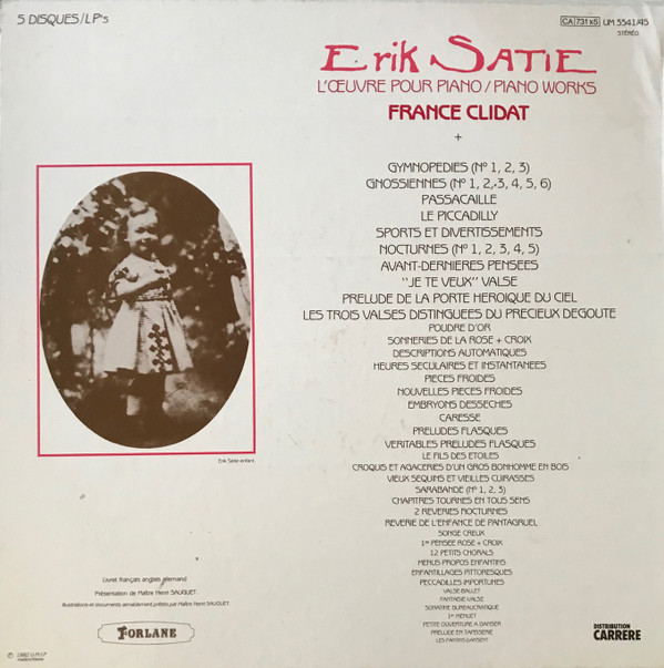 ladda ner album Erik Satie France Clidat - Loeuvre Pour Piano Piano Works