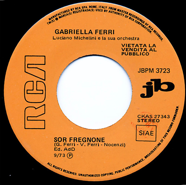 baixar álbum Gabriella Ferri - Sor Fregnone Sinno Me Moro