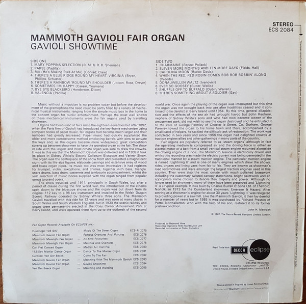Album herunterladen Mammoth Gavioli Fair Organ - Gavioli Showtime