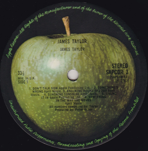 James Taylor - James Taylor | Apple Records (SAPCOR 3) - 2