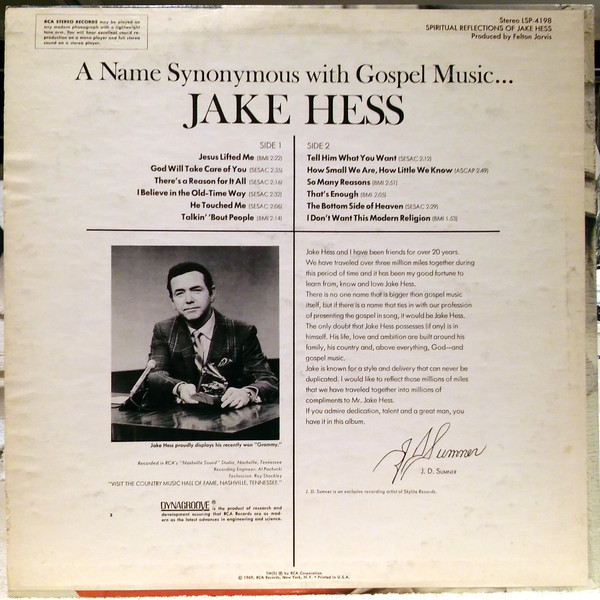 Album herunterladen Jake Hess - Spiritual Reflections Of