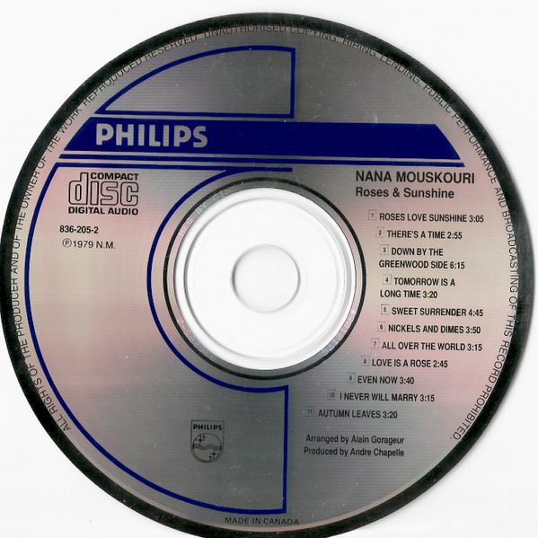 Nana Mouskouri - Roses & Sunshine | Philips (836 205-2) - 4