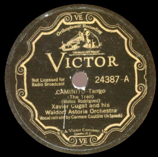 Xavier Cugat And His Waldorf Astoria Orchestra – Caminito / Rain In Spain  (1935