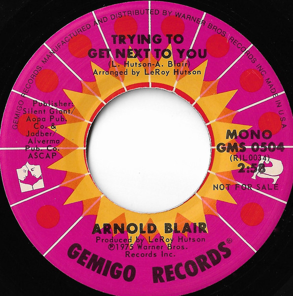 Arnold Blair – Trying To Get Next To You (1975, Vinyl) - Discogs
