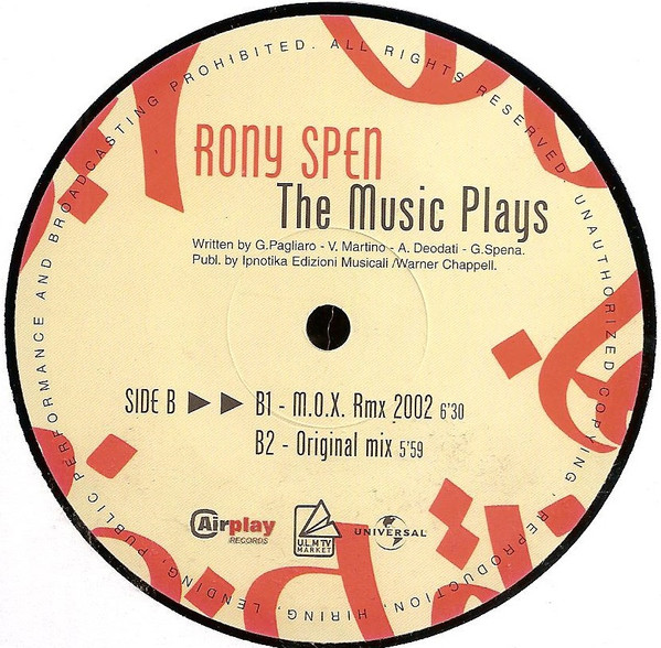 lataa albumi Rony Spen - The Music Plays