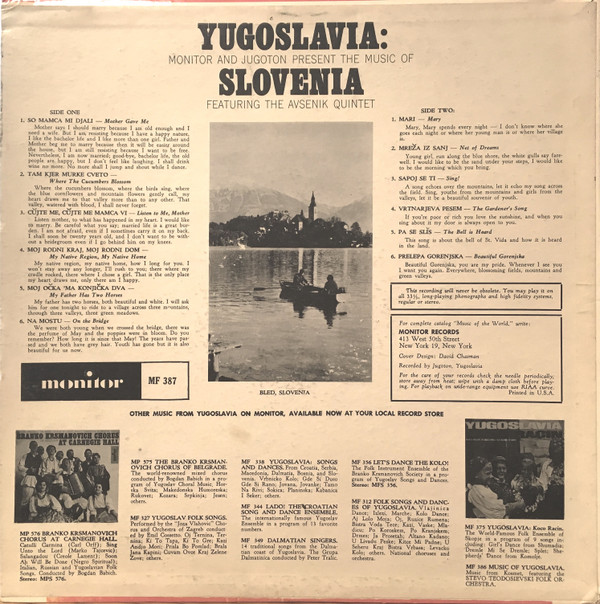 Album herunterladen The Avsenik Quintet - Yugoslavia The Music of Slovenia