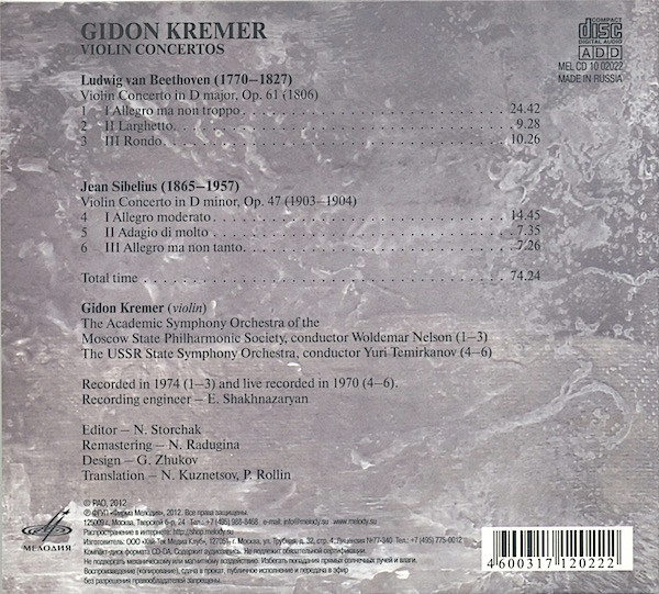 Album herunterladen Gidon Kremer - Gidon Kremer Plays Beethoven Sibelius