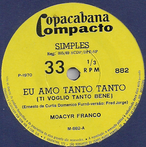 descargar álbum Moacyr Franco - Eu Amo Tanto Tanto Pior É Não Ter Por Quem Chorar