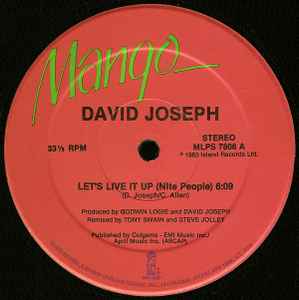 David Joseph - Let's Live It Up (Nite People) album cover
