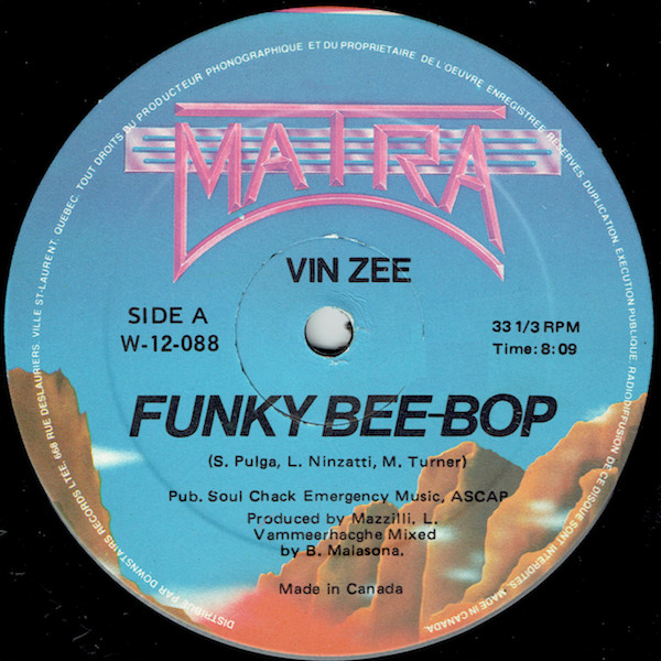 Autocollant Vin Zee Funky Bebop Timbre Vintage 80s Original 