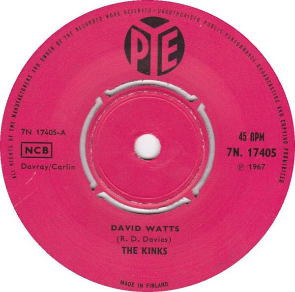 The Kinks – David Watts (1967, Vinyl) - Discogs