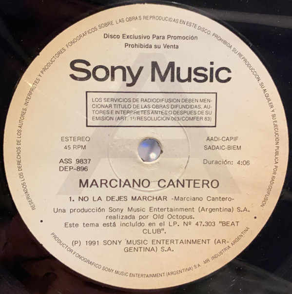 last ned album Marciano Cantero - No La Dejes Marchar