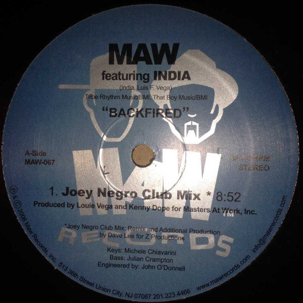 MAW Featuring India – Backfired (2006, Vinyl) - Discogs