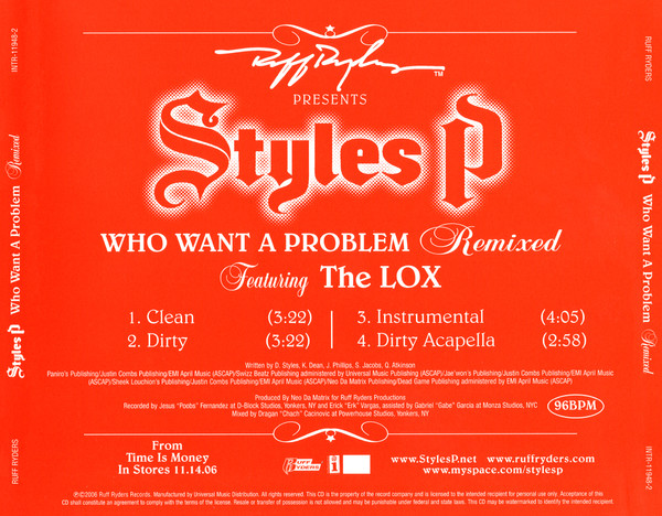 lataa albumi Ruff Ryders Presents Styles P Featuring The Lox - Who Want A Problem Remixed