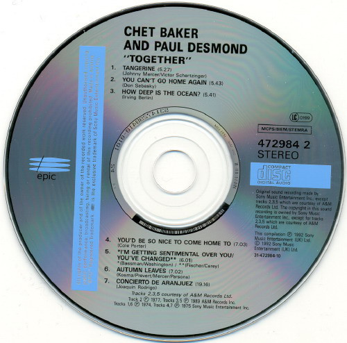 ladda ner album Chet Baker & Paul Desmond - Together