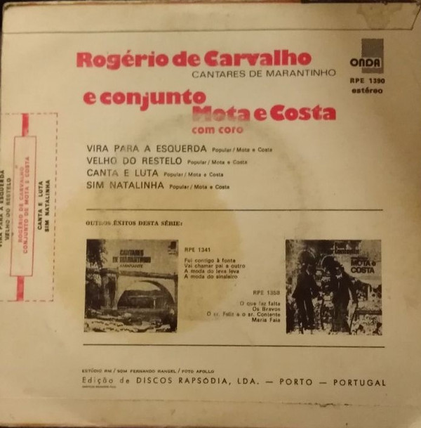 lataa albumi Rogério De Carvalho E Conjunto Mota Costa - Cantares De Marantinho