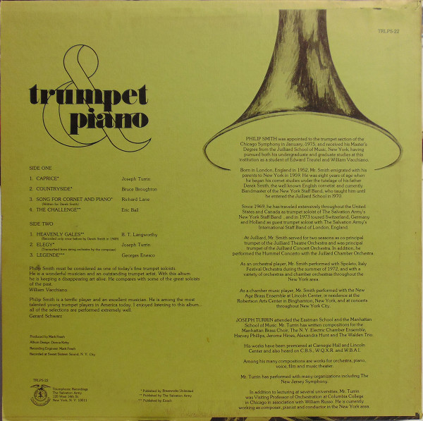 télécharger l'album Philip Smith & Joseph Turrin - Trumpet Piano