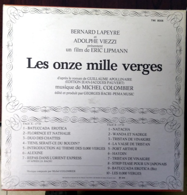 Michel Colombier - Les Onze Mille Verges | Trans-World (TWI 8006) - 2