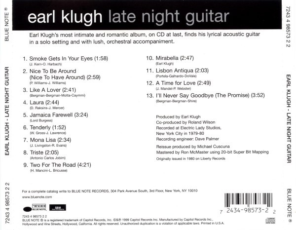 baixar álbum Earl Klugh - Late Night Guitar