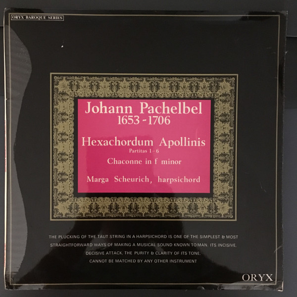 ladda ner album Marga Scheurich, Johann Pachelbel - Hexachordum Apollinis 1699 Chaconne F moll