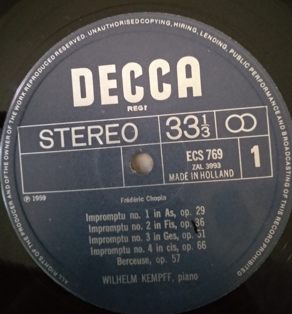 télécharger l'album Kempff, Chopin - Four Impromptus
