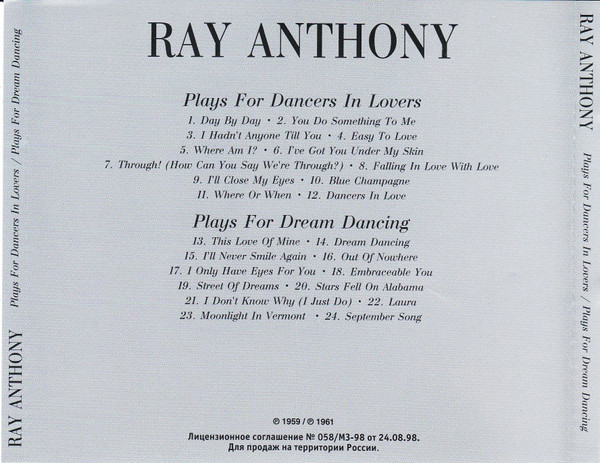 ladda ner album Ray Anthony - Plays For Dancers In Love Plays For Dream Dancing
